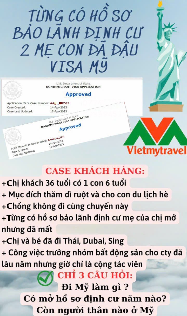 Làm Visa du lịch Mỹ khi có hồ sơ bảo lãnh vẫn đậu khi đến Vietmytravel